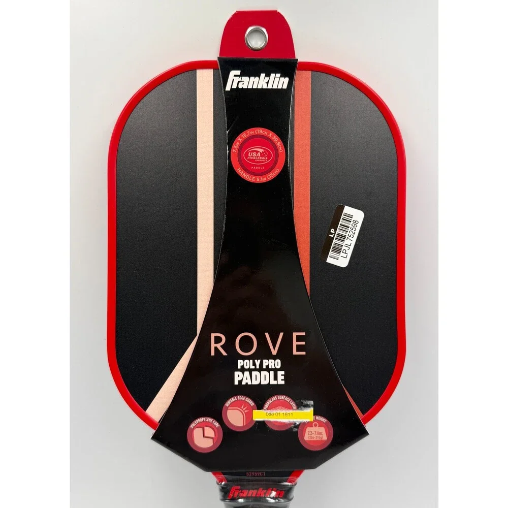 New Franklin Rove Poly Pro Pickleball Paddle Polypropylene Core Racket Black